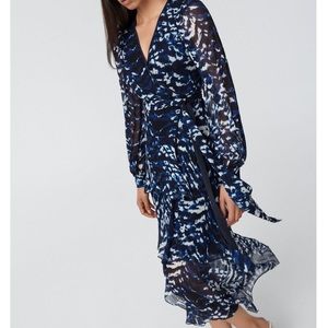 Diane Von Furstenberg Womens Maxi | Silvia Chiffon Maxi Wrap Dress